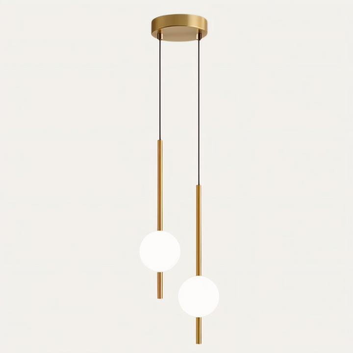 Sleek brass finish Nordic LED pendant lamp, ideal modern lighting for home decor.