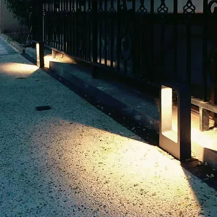 Contemporary waterproof LED pathway light. IP68 modern design for elegant outdoor garden and landscape illumination.