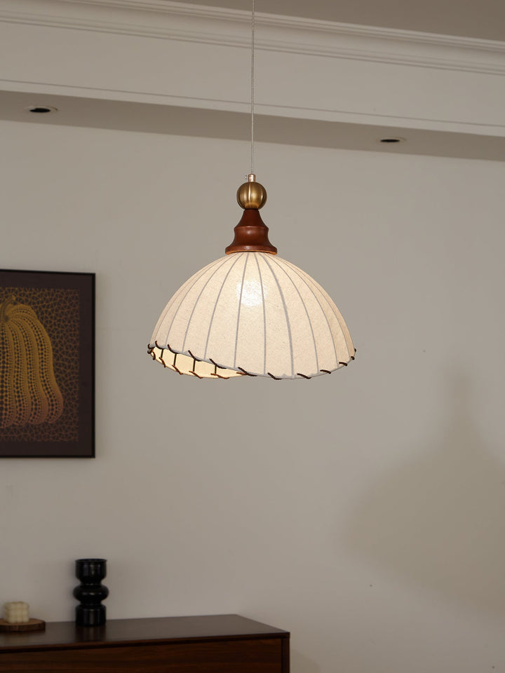 Chic ceiling lamp, modern pleated fabric & gold finish, perfect for sophisticated interiors.