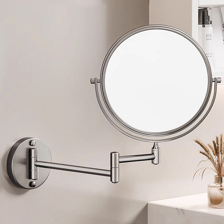 Unisex beauty mirror with bright LED lighting, wall-mounted, perfect for makeup & shaving.