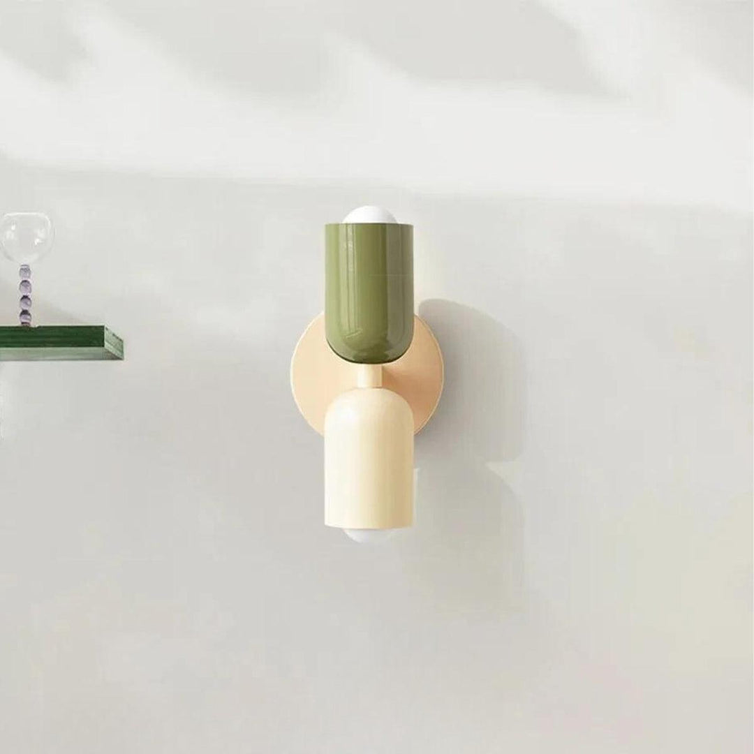 Stylish double wall lamp with Scandinavian design, perfect contemporary lighting for living rooms.