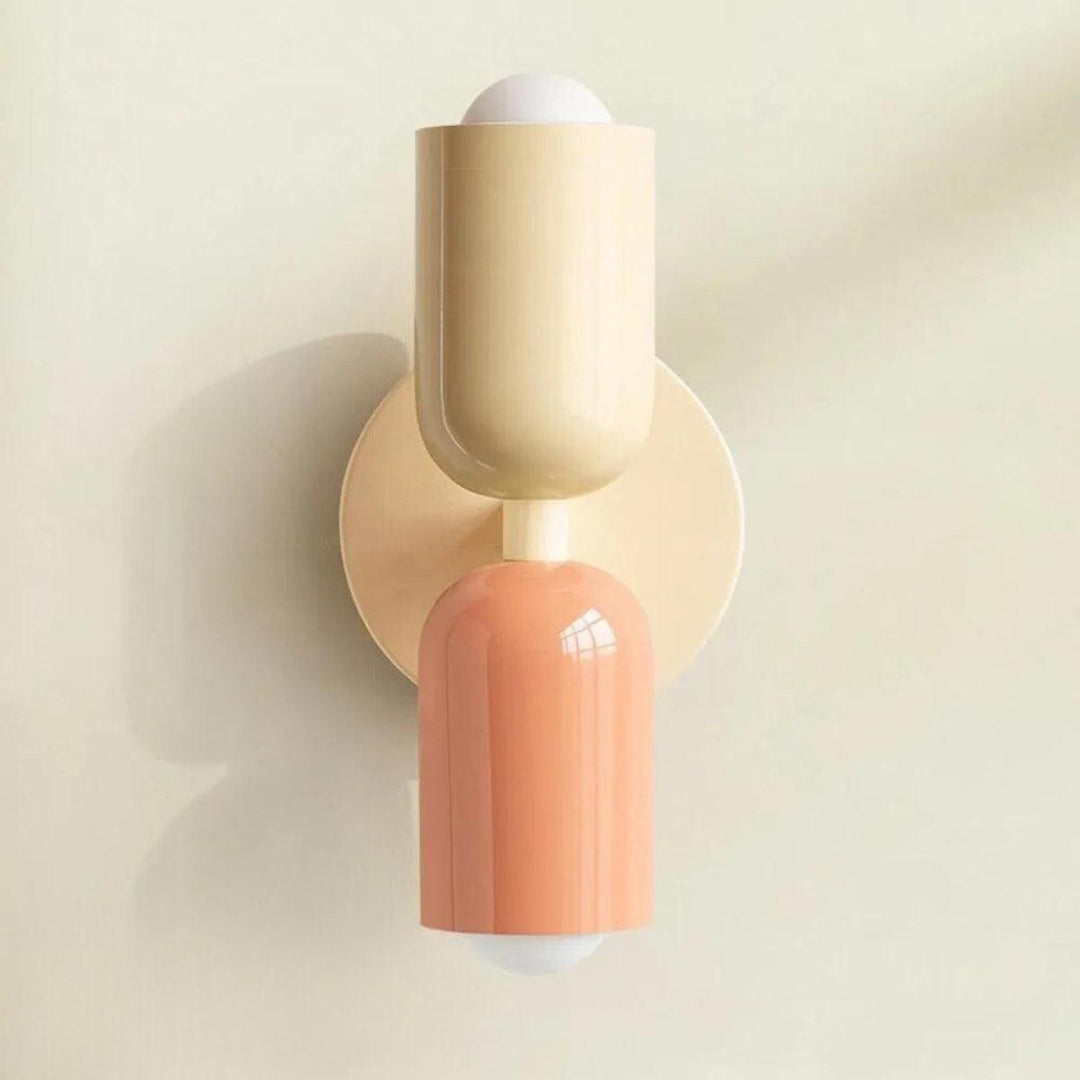 Contemporary double wall lamp, minimalist Scandinavian, an artistic accent light for home decor.