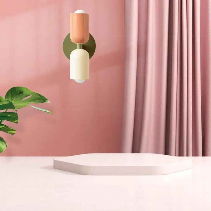 Contemporary double wall lamp, minimalist design, perfect Scandinavian accent light for bedroom decor.