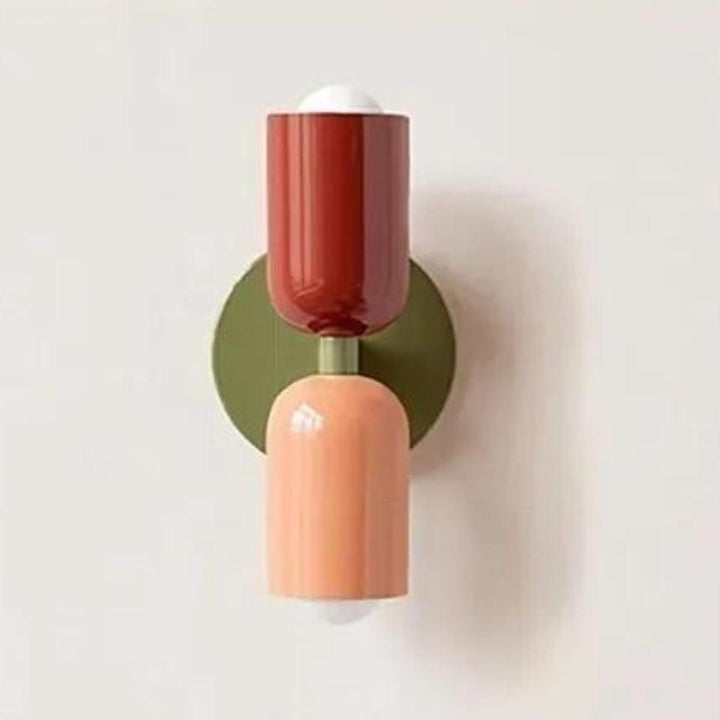 Minimalist double wall lamp, contemporary Scandinavian design, an accent light for modern interior.
