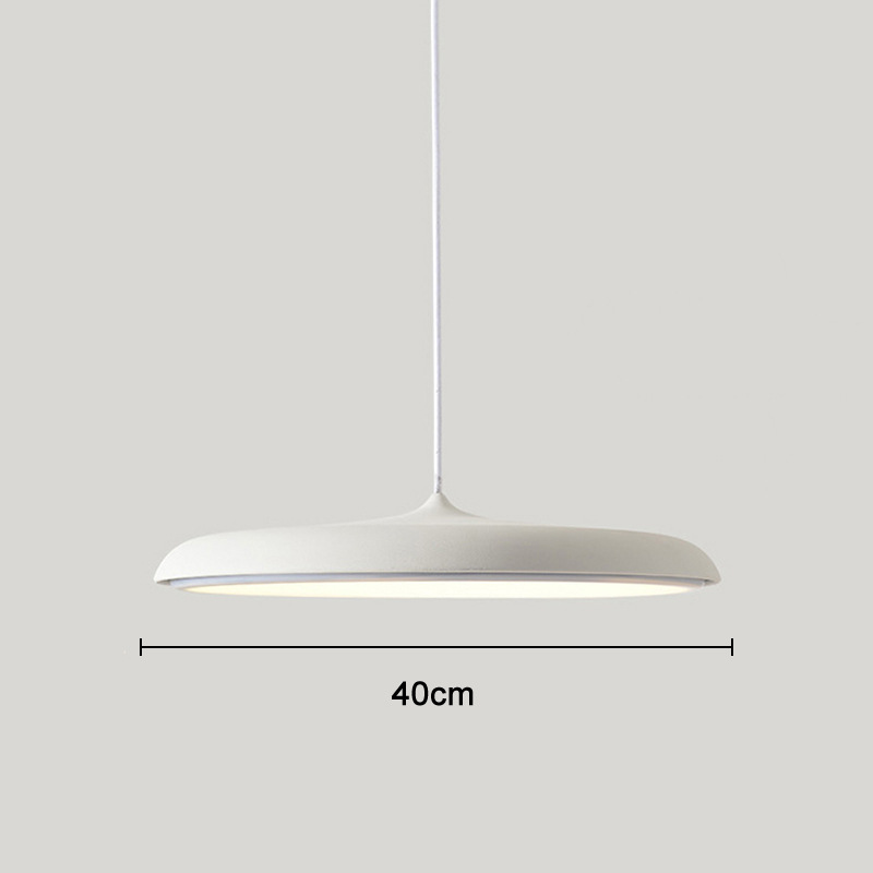 Contemporary LED pendant light, Scandinavian style for a clean and modern look.