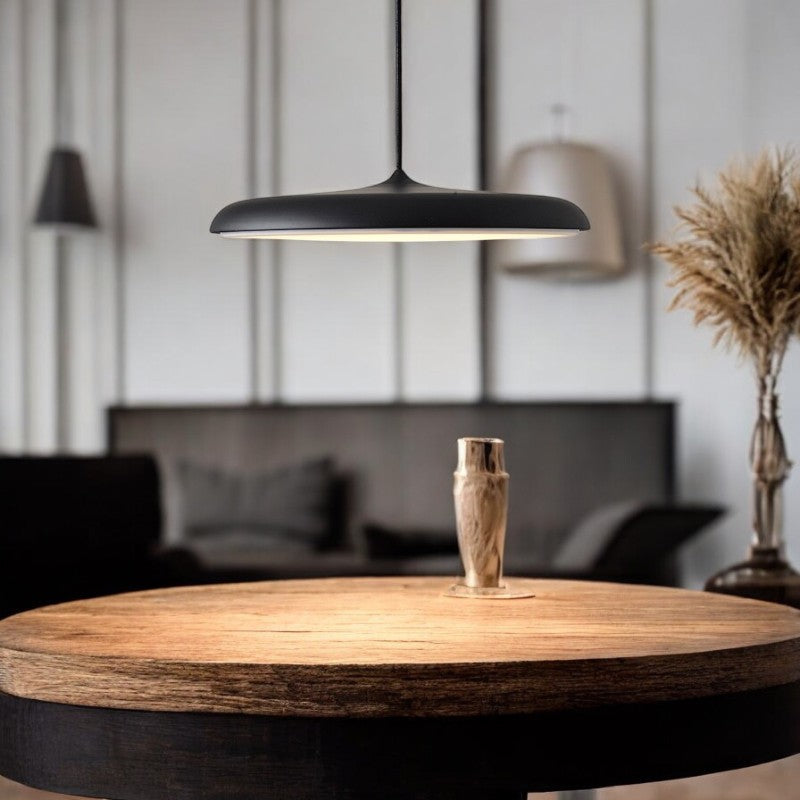 Abstract metal LED pendant light, Nordic style for minimalist home decor.