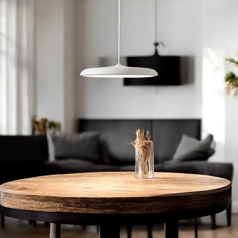Stylish LED ceiling light, modern Scandinavian design, enhances any room's ambiance.