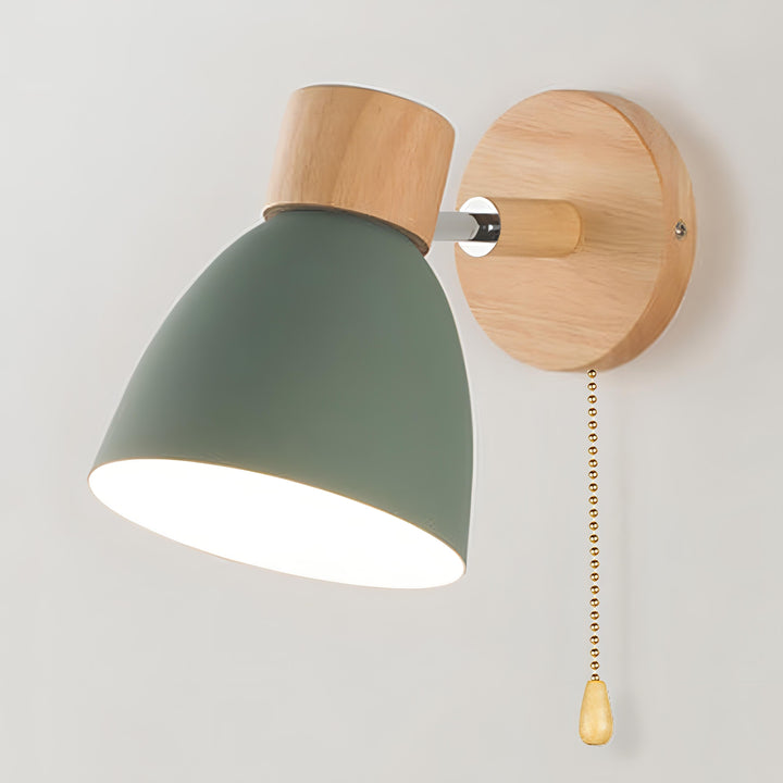Modern Scandinavian wall light with pull switch, perfect for minimalist home decor.