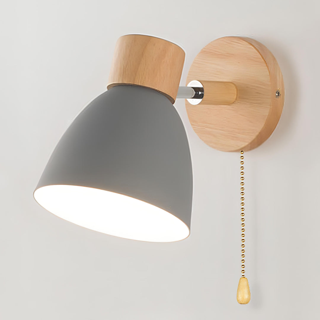 Elegant Scandinavian wall lamp providing cozy ambient lighting for bedroom or living room.