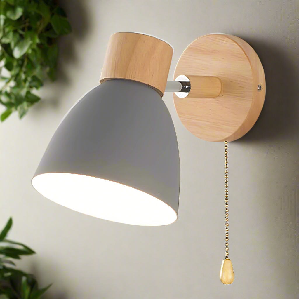 Minimalist modern wall light, Scandinavian style, great for adding ambient glow to bedrooms.