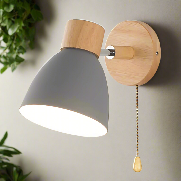 Minimalist modern wall light, Scandinavian style, great for adding ambient glow to bedrooms.