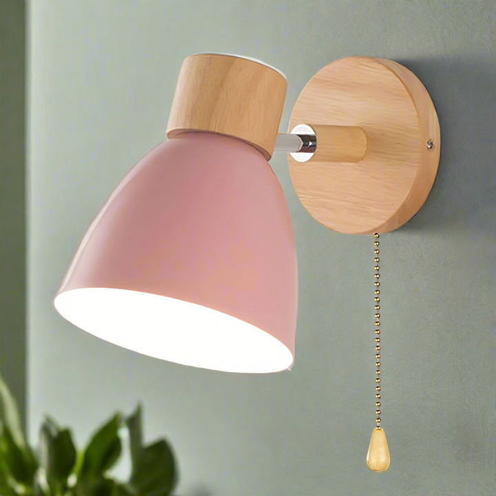 Modern Scandinavian wall lamp with a pull switch, a stylish and functional accent for home decor.