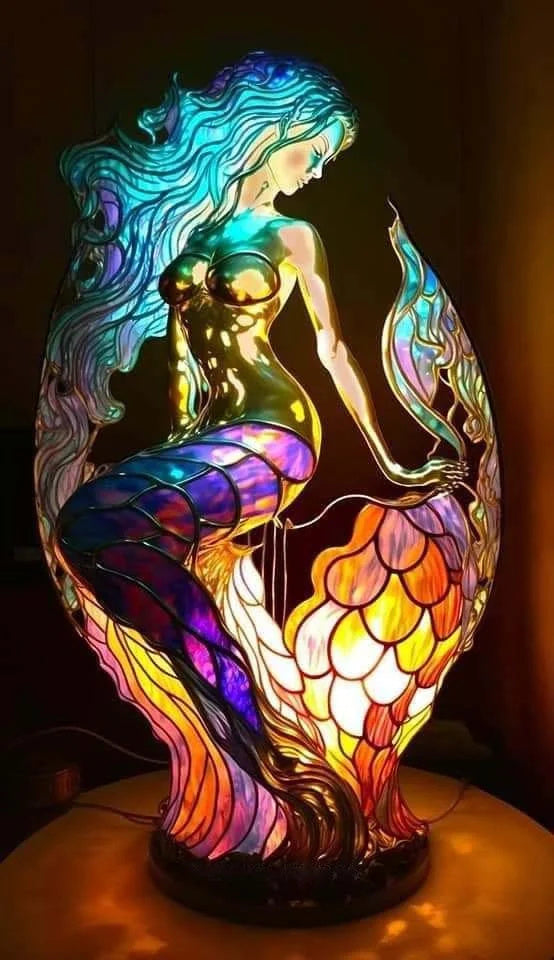 Artistic modern table lamp, a unique sculptural piece enhancing home decor.