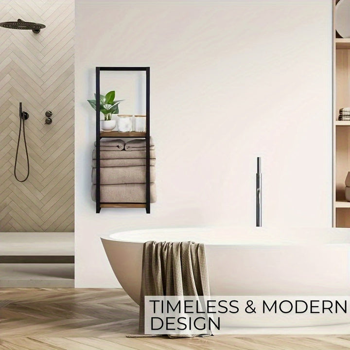 Wall-mounted stainless steel towel rack for efficient bathroom organization, a sleek space-saving home essential.