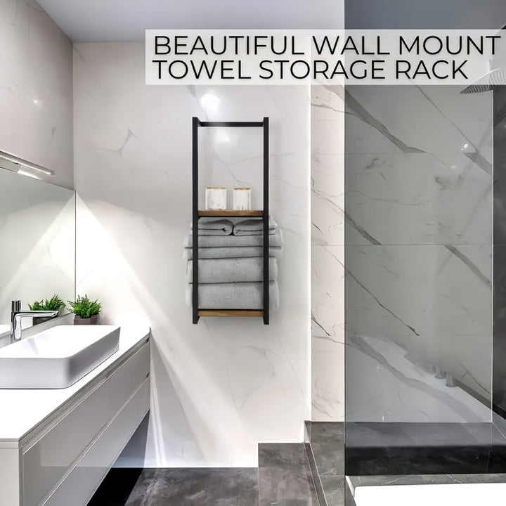 Durable stainless steel towel rack, a wall-mounted space saver for any bathroom, enhancing storage.