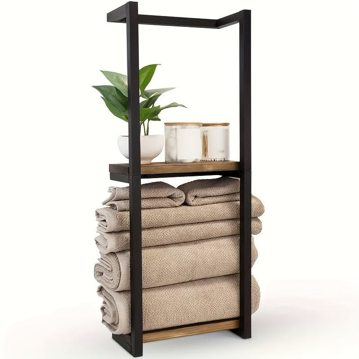 Minimalist stainless steel bathroom towel rack, wall-mounted. An essential space saver for modern homes.