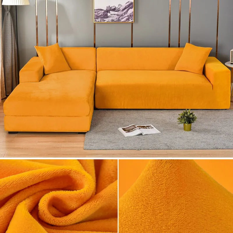Modern stretch sofa cover in grey, wrinkle-free & washable for living room decor.
