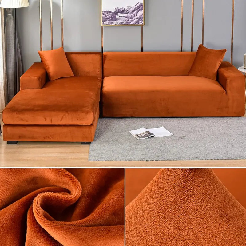 Premium washable sofa cover in rich burgundy, universal fit for any living room.