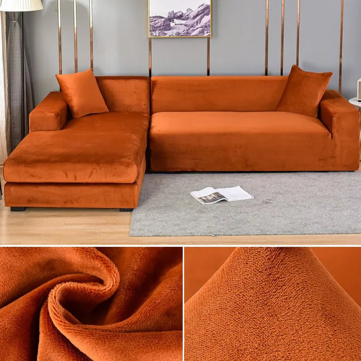 Premium washable sofa cover in rich burgundy, universal fit for any living room.