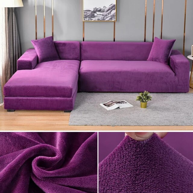 Luxurious stretch sofa cover in deep red, modern style & easy clean for your home.