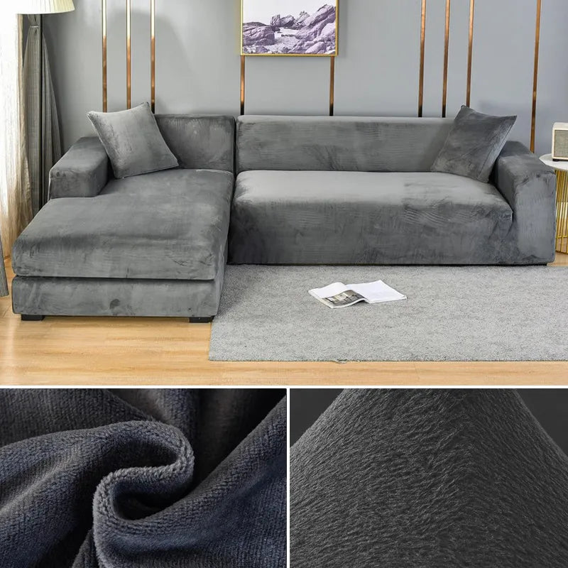 Durable beige furniture slipcover, offers pet protection and a sleek, modern look.