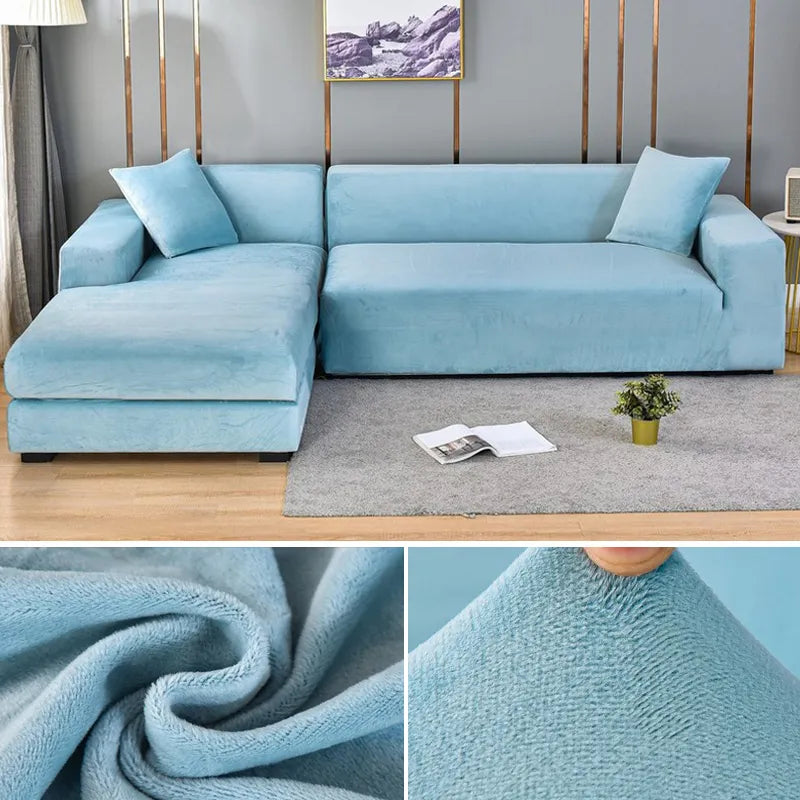 High-quality stretch slipcover in a chic brown, provides ultimate furniture care.