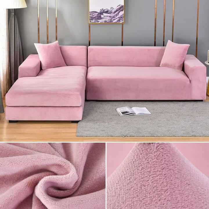 Elegant grey sofa cover, universal fit, easy to wash, enhances any modern decor.