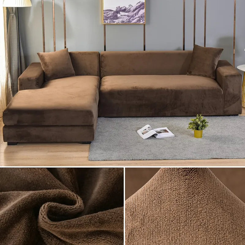 Easy-to-install, washable sofa slipcover in cream, refreshes your living room decor.