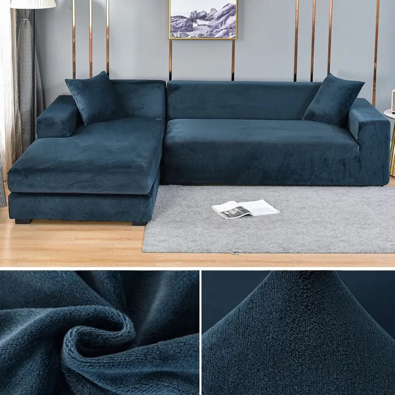 Wrinkle-free stretch furniture protector, ideal for families with pets, universal fit.