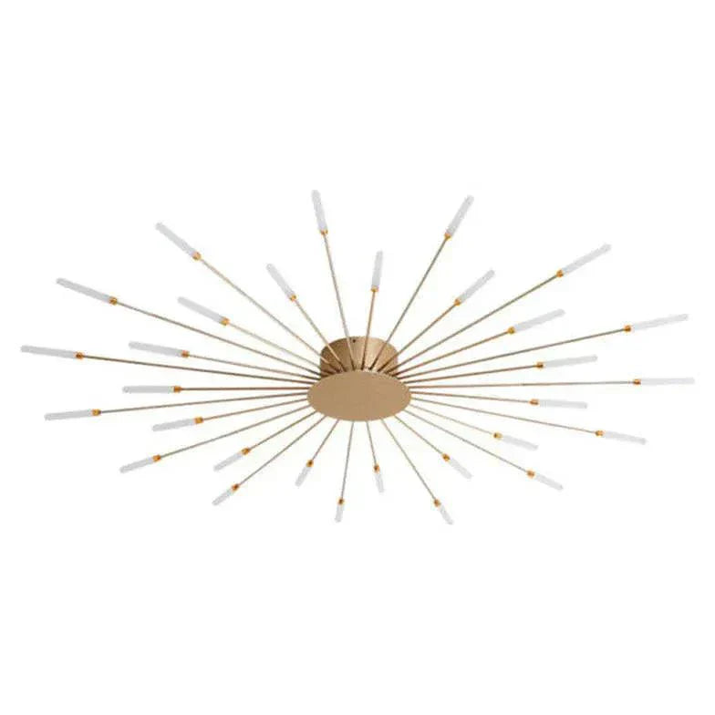 Energy-efficient LED ceiling light, modern swirl firework design, dimmable for ambient home decor lighting.