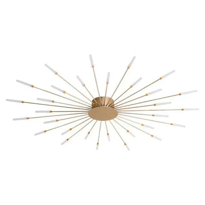 Energy-efficient LED ceiling light, modern swirl firework design, dimmable for ambient home decor lighting.