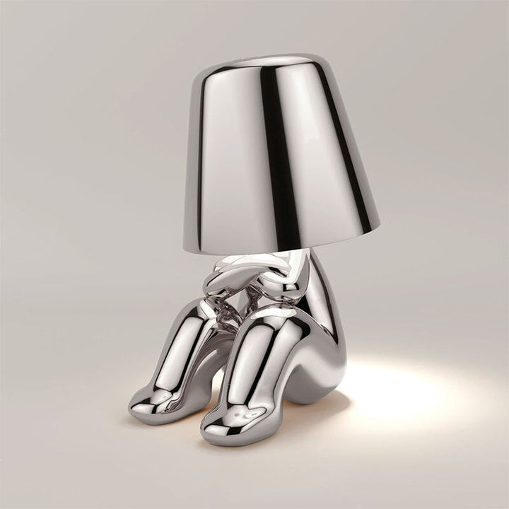 Modern wireless lamp with rechargeable battery, warm glow, sleek design, ideal for home decor, available in various colors.