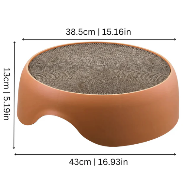 Cat comfort zone: plush cat bed with an integrated scratching surface for rest and play. Durable design.