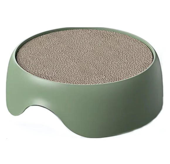 Soft plush cushion cat bed with a robust sisal scratching surface, ideal feline furniture for any home.