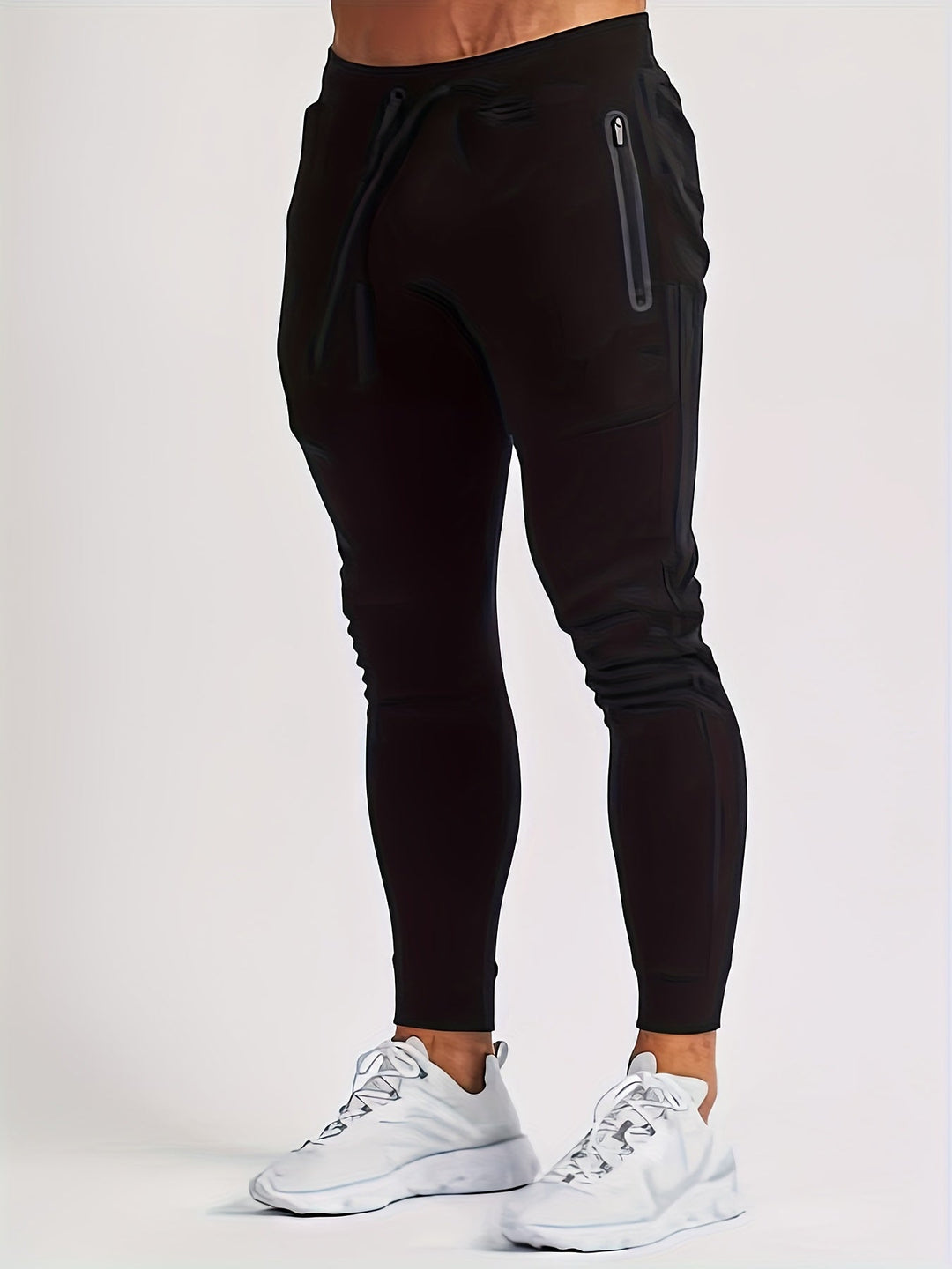 Men's slim fit athletic joggers in navy blue, new and comfortable for activewear.