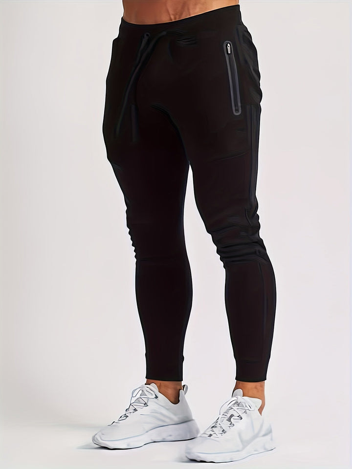 Men's slim fit athletic joggers in navy blue, new and comfortable for activewear.