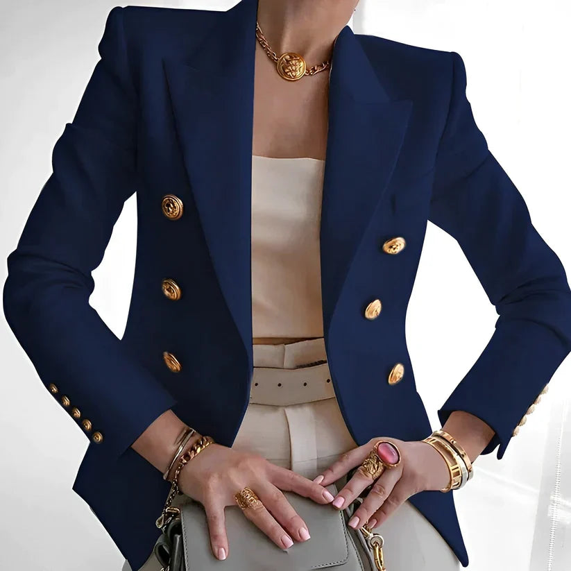 Classic black women's blazer, a versatile fashion outerwear piece for any workwear ensemble.