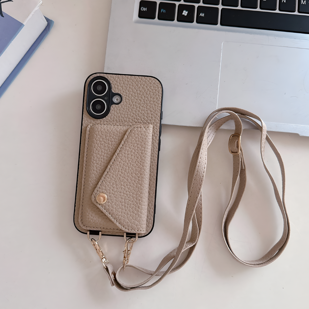 New arrival! Women's leather phone protection with card holder and convenient crossbody strap