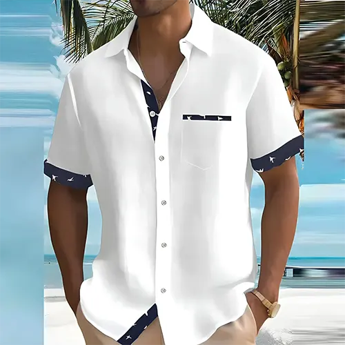Casual men's short sleeve summer shirt, new arrival, designed for comfort and lightweight wear.