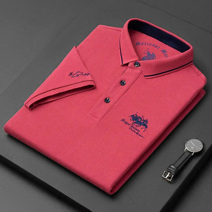 Classic men's polo shirt, short sleeve, made from cotton blend, perfect for everyday casual wear