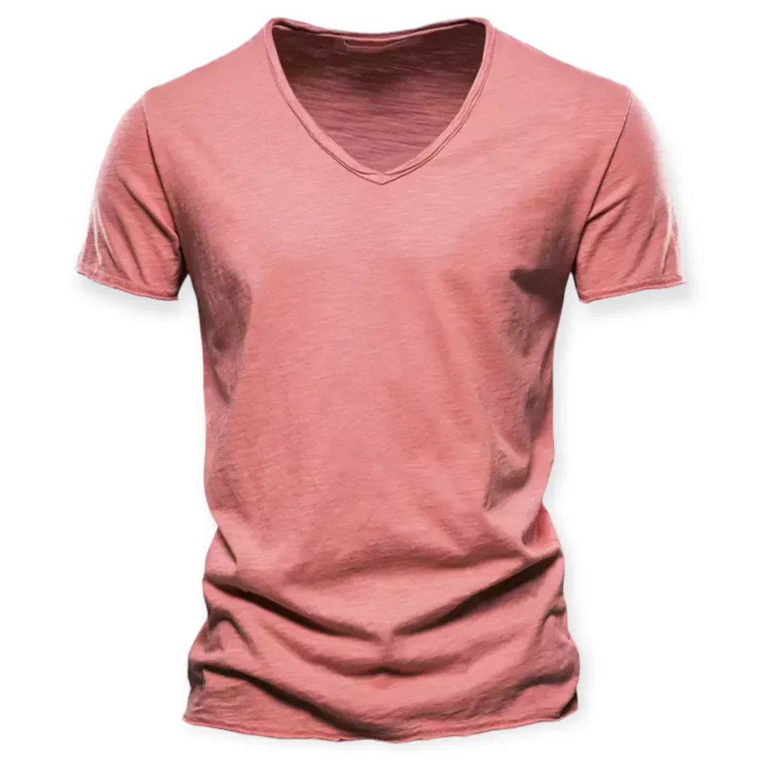 Fashionable men's V-neck t-shirt, a versatile cotton tee for casual and everyday outfits