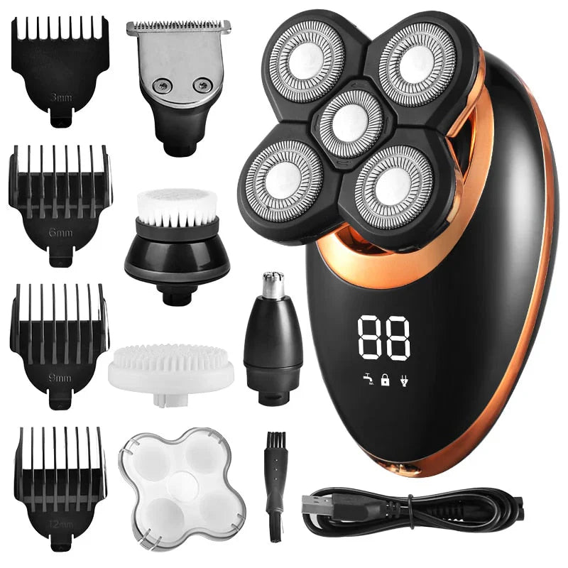 New men's cordless waterproof multi-functional trimmer for beard, hair, and body grooming.