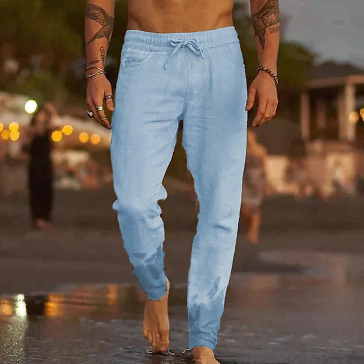 Lightweight men's linen pants, perfect as beach pants or for relaxed everyday summer fashion