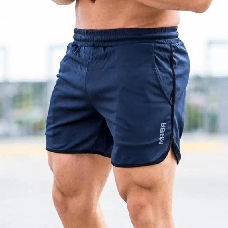 Athletic men's swimwear: quick dry slim-fit swim trunks with elastic waist for comfort.