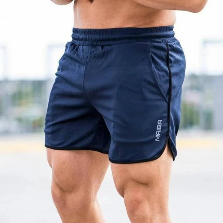 Athletic men's swimwear: quick dry slim-fit swim trunks with elastic waist for comfort.