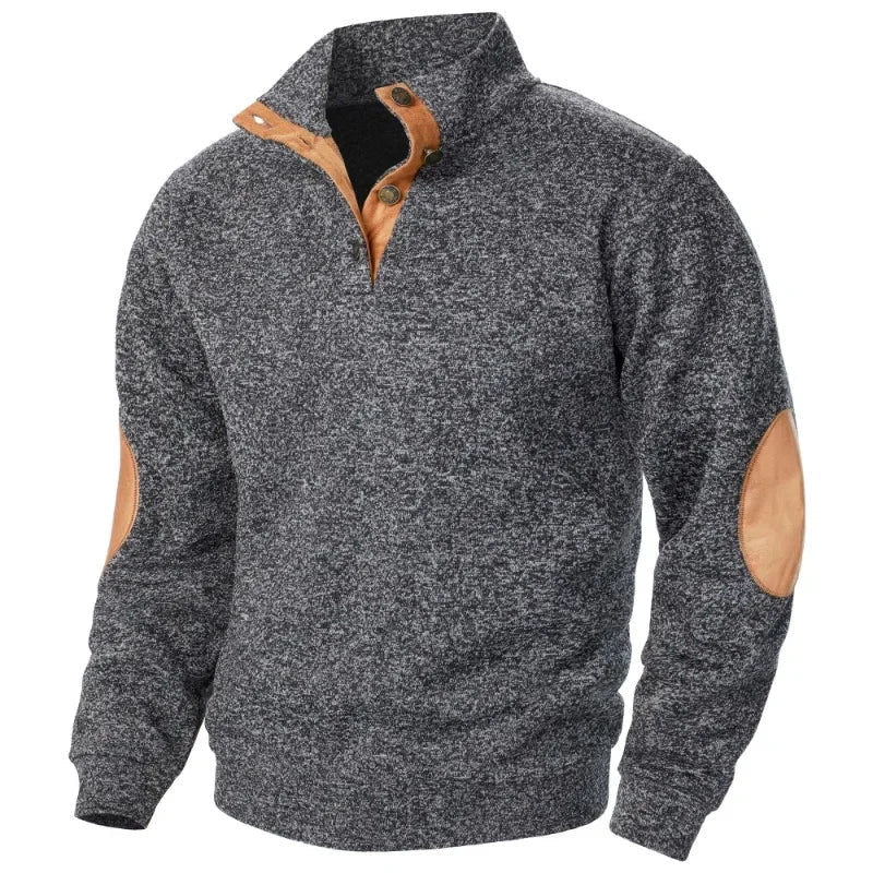 Men's casual V-neck sweatshirt in cotton blend fabric, ideal for everyday autumn fashion.