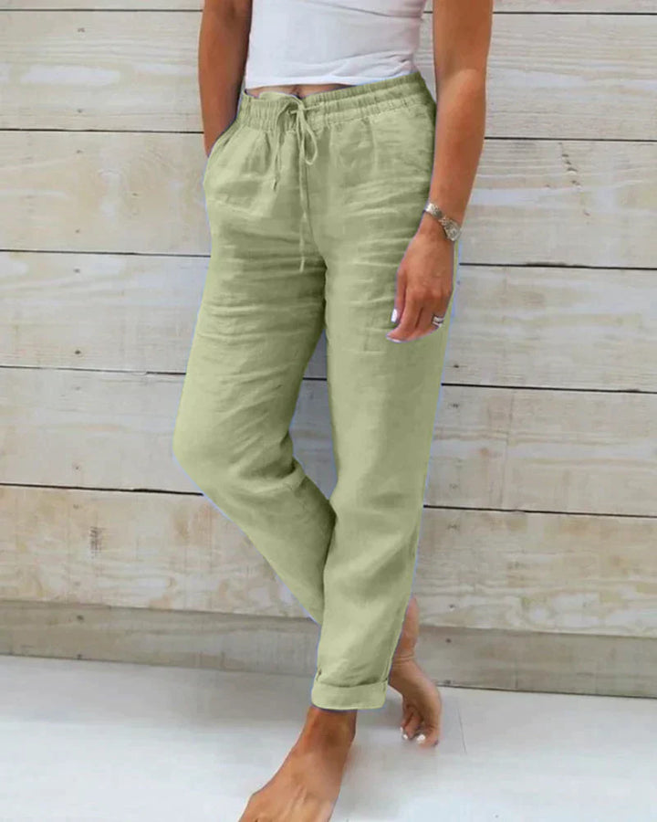 New women's casual linen pants in a breathable fabric, great for everyday wear