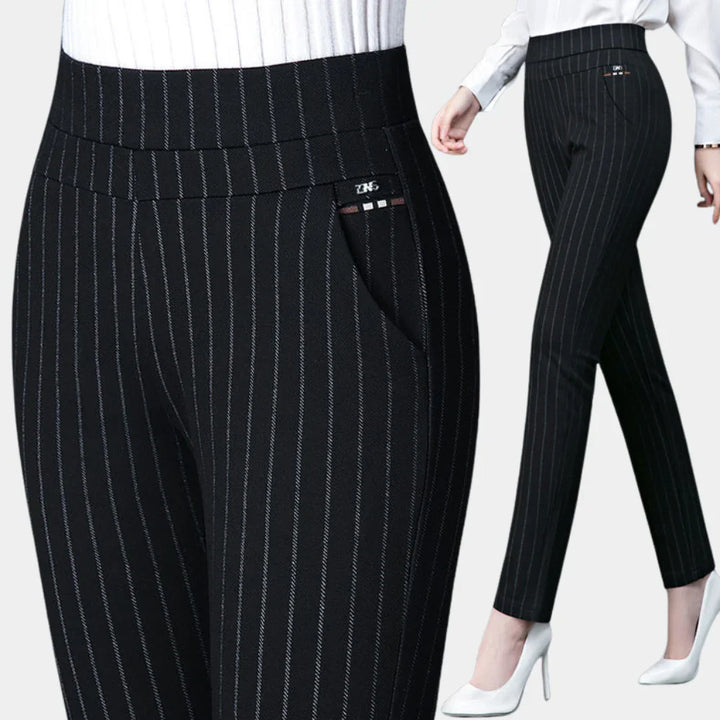 New women's black high-waisted stretch trousers for comfortable casual wear
