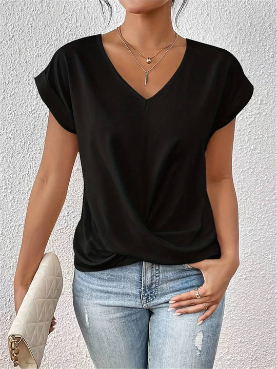 New women's casual short sleeve tee, cotton blend, perfect for everyday wear and summer fashion.