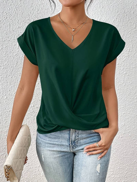 Basic short sleeve t-shirt for women, new cotton blend, perfect for casual everyday wear.